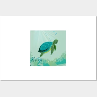 Ocean Sea Turtle Posters and Art